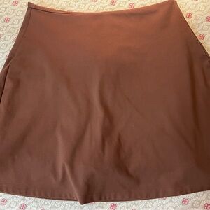 Girlfriend Collective Brown A-Line Mini Skirt for Casual Wear